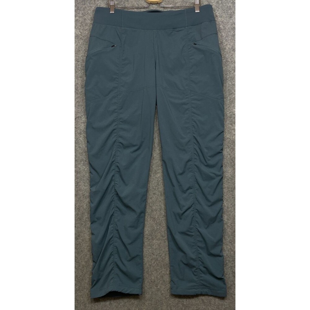 Prana Koen Pants Womens XL Grey Blue Gray Zip Cargo Drawstring Outdoor Hiking